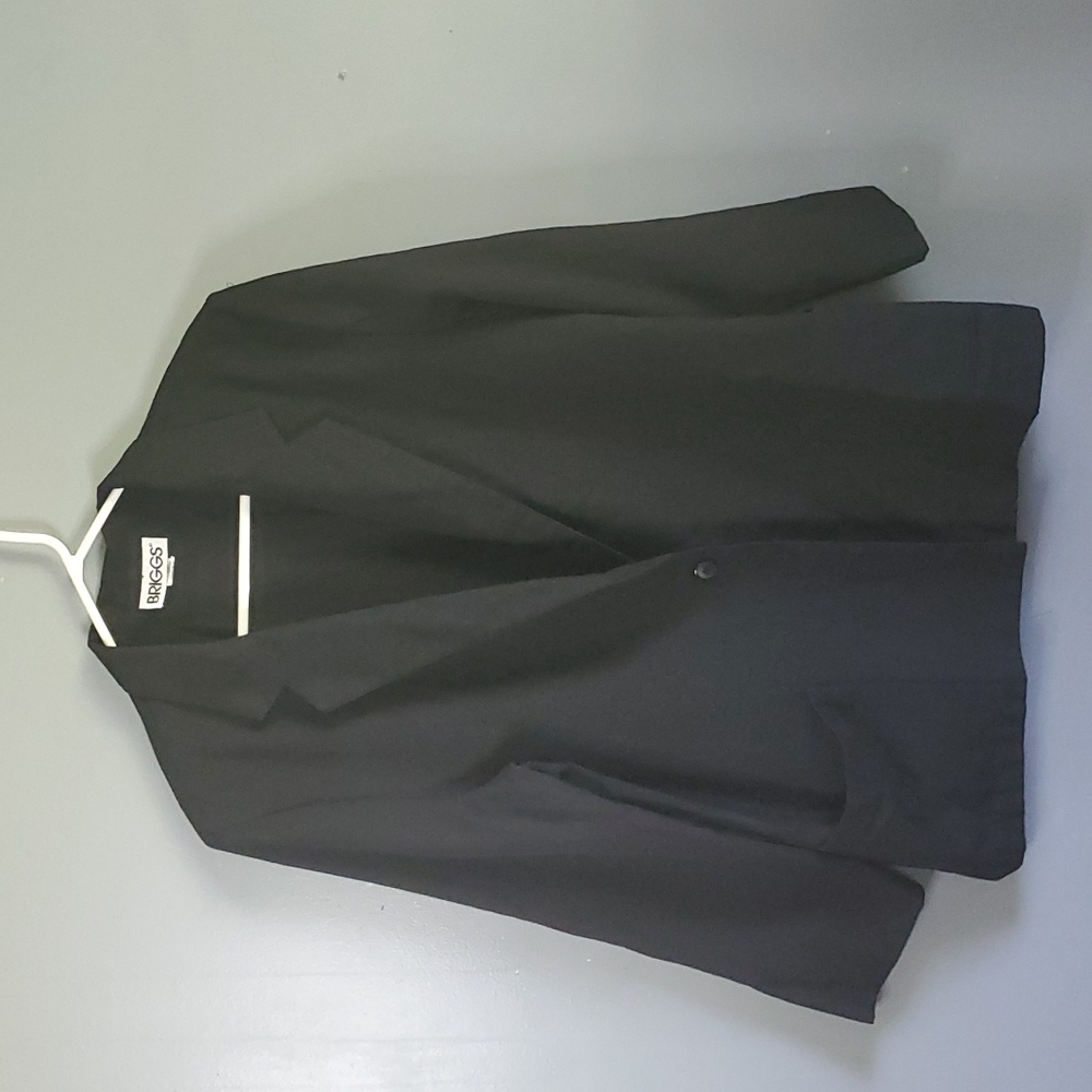 Briggs, black, jacket, coat, with pockets, shoulder pads, size 16W